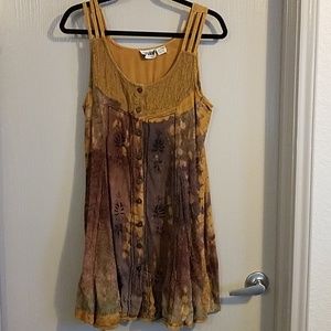 VINTAGE DRESS - Embroidered hippy style dress. Free size- CLOSET CLOSING